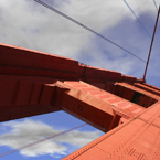 Golden Gate bridge with sky above